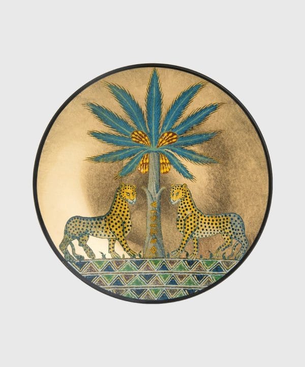 Ortigia Sicilia Glass Plate Gold Round 24 cm