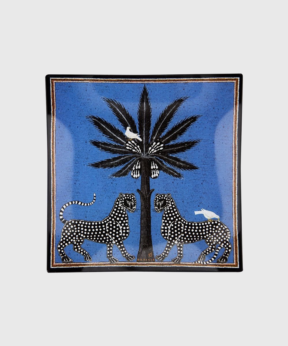 Ortigia-Sicilia-Glass-Plate-Mosaico-Blue-25-cm Ortigia Sicilia Glass Plate Mosaico Blue 25x25 cm - Imagen 1