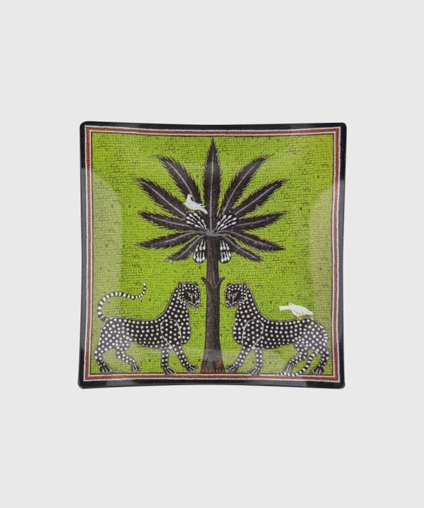 Ortigia Sicilia Glass Plate Mosaico Green 18x18 cm